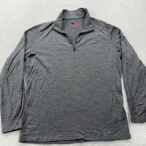 Icebreaker Merino 260 Mens XL Quarter Zip Base Layer Long Sleeve Gray Wool Top